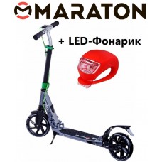 Самокат Maraton Phonix Disc серый + LED фонарик (2020)