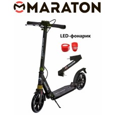 Самокат Maraton Decider (2020) черный + LED фонарик