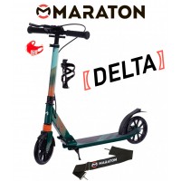 Самокат Maraton Delta (2021) Зеленый + LED фонарик и держатель