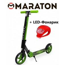 Самокат Maraton Fox Pro Зеленый + Led фонарик