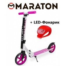 Самокат Maraton Fox Pro Розовый + Led фонарик