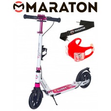 Самокат Maraton GMC 2022 Disc Бело-розовый + держатель бутылочки