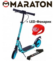 Самокат Maraton LEADER (2021) тиффани + Led фонарик Самокат Maraton LEADER (2021) тиффани + Led фонарик