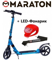 Самокат Maraton Strider синий + LED фонарик Самокат Maraton Strider синий + LED фонарик