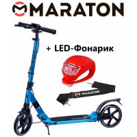 Самокат Maraton Strider синий + LED фонарик