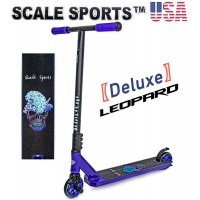 Трюковый самокат Scale Sports Deluxe Leopard and Skull синий