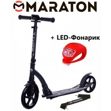 Самокат Maraton Air Max (2021) черный + Led фонарик