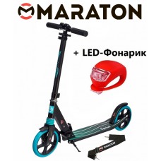 Самокат Maraton Sprint зеленый + Led фонарик