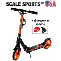 Самокат Scale Sports Elite (SS-15) Оранжевый + Led фонарик