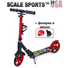 Самокат Scale Sports Elite (SS-15) красный + Led фонарик