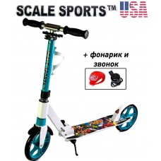 Самокат Scale Sports Elite (SS-15) тиффани + Led фонарик
