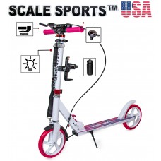 Самокат Scale Sports (ss-18) бело-розовый + led фонарик