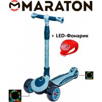 Трехколесный самокат Maraton Golf G Бирюзовый + Led фонарик