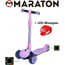 Триколісний самокат Maraton Golf G Бузковий + Led ліхтарик