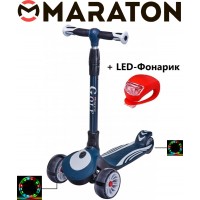 Трехколесный самокат Maraton Golf B Синий + Led фонарик