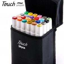 Набор двухсторонних маркеров Touchfive 24 шт в кейсе для скетчинга 